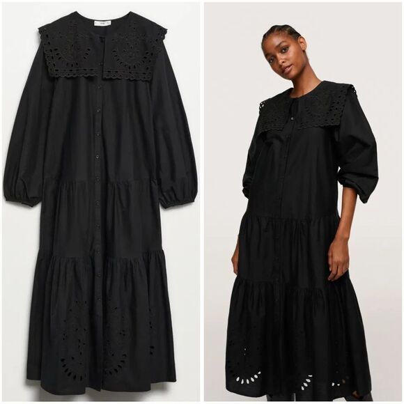 Mango Broderie Anglaise Dress Openwork Embroidered - Picture 1 of 9